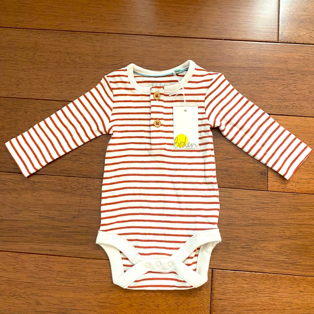 Mini Boden long sleeve bodysuit 0-3m. NWT